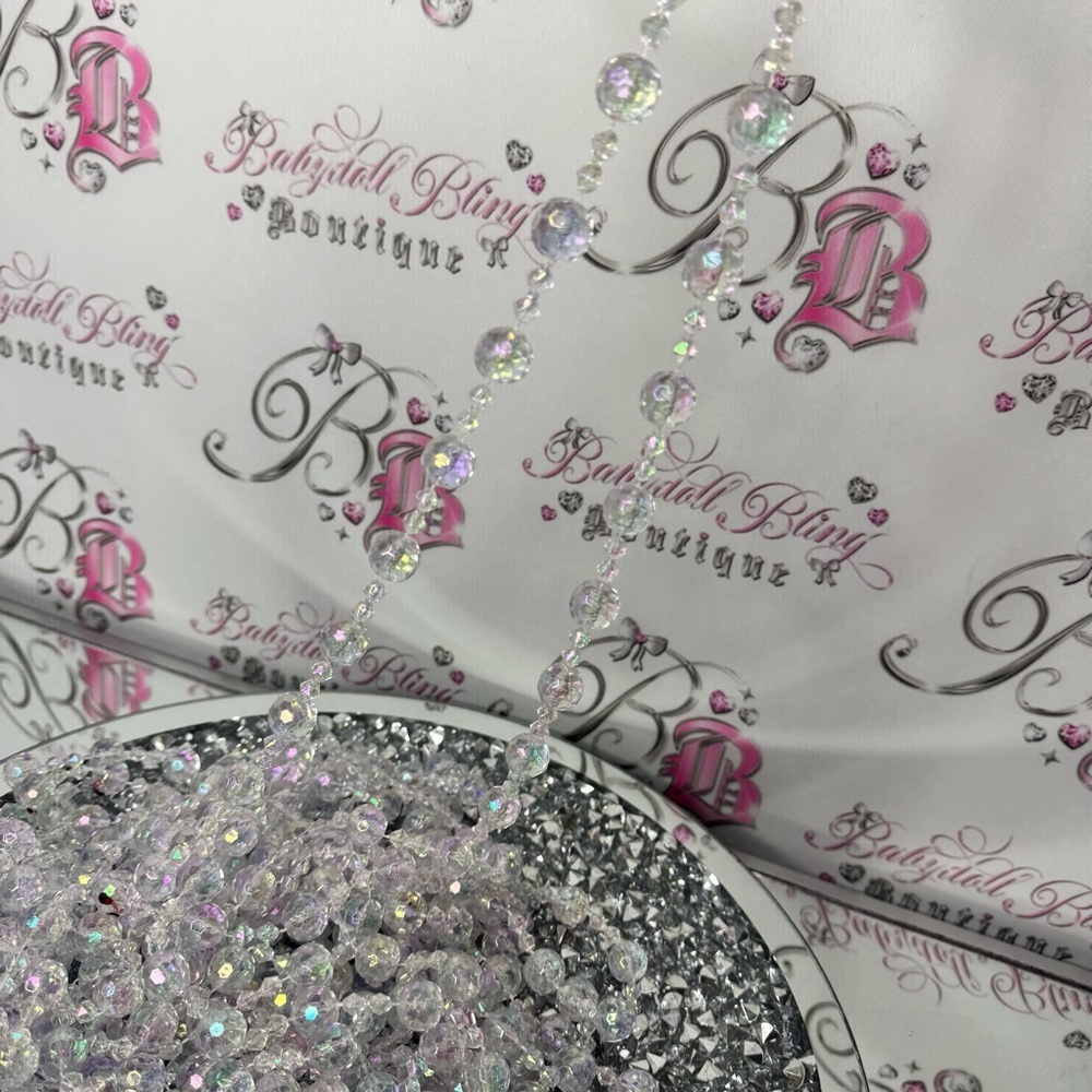 Crystal Beaded Garland 3 strings worth decor crystal shimmer holographic elegant